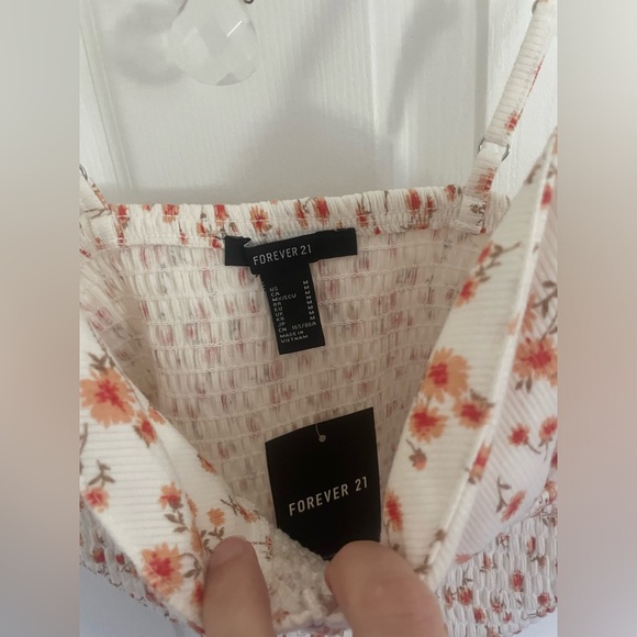 Forever 21 White Peachy Floral Bustier Crop Cami - Picture 3 of 7